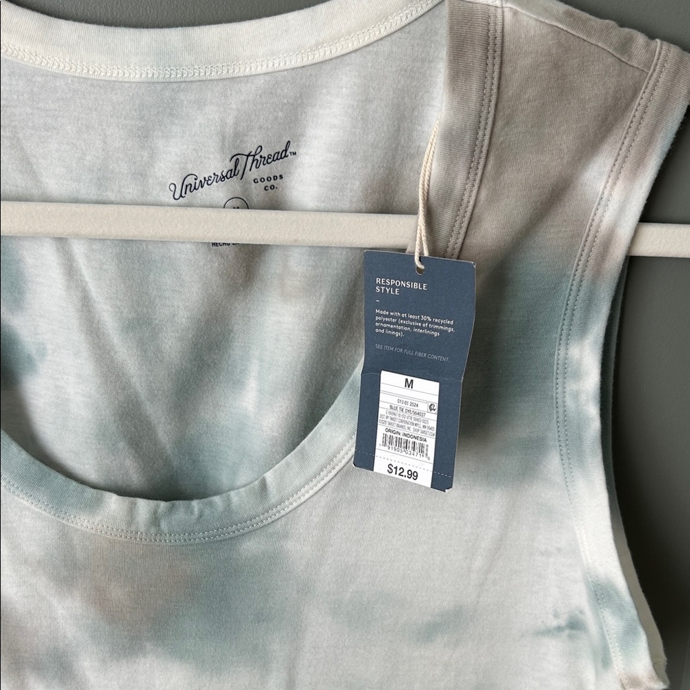 Universal Thread Blue and Cream Tie-Dye Tank Top women’s Size Medium - Picture 2 of 5